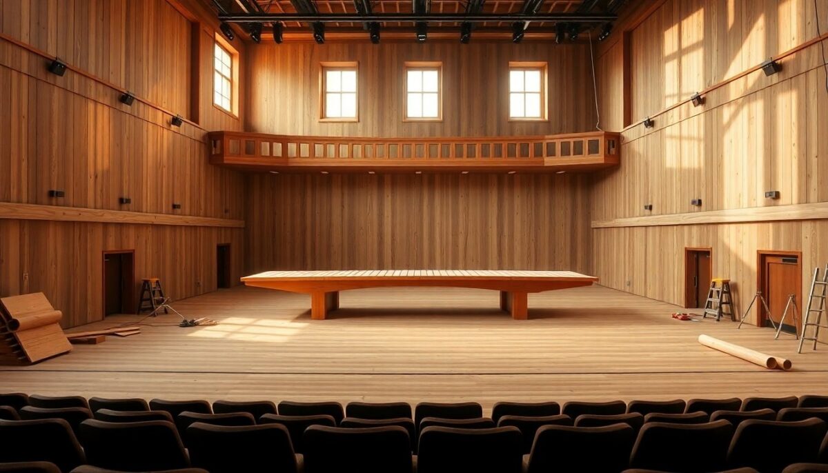 Scenografia in legno per TEDx Legnano realizzata dagli studenti di ASLAM