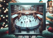 Pattinatori su ghiaccio nella pista di Genova