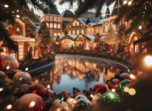 Vista del villaggio natalizio a Giussano con attrazioni uniche