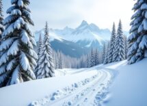 Sciatore con airbag attivato in una discesa innevata