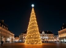 Albero di Natale illuminato in Piazza Duomo a Milano
