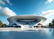 Immagine dell'Arena olimpica di Santa Giulia in costruzione