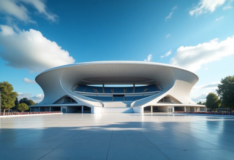 Immagine dell'Arena olimpica di Santa Giulia in costruzione