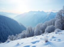 Scena invernale in Abruzzo con sport e cultura