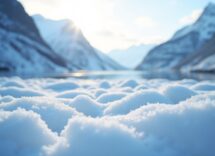 Atleti in azione durante una gara di biathlon in Norvegia