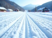 Atleti che praticano biathlon in Val Martello