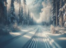 Sciatore di fondo in azione durante un allenamento intenso