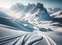 Ciclista in azione su pista innevata durante sport invernali