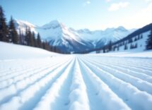 Atleta in azione durante una gara di snowboard cross