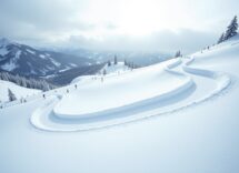 Atleti in azione durante una gara di snowboard cross