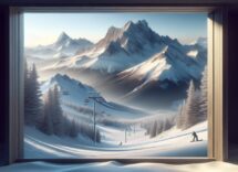 Atleti in gara durante una competizione di snowboard cross