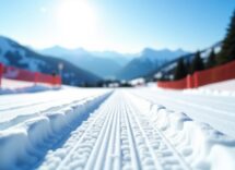 Atleti in azione durante una gara di snowboard cross