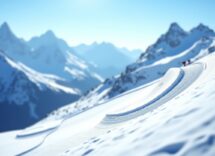 Atleti in azione durante una gara di snowboard cross