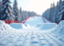 Atleti in azione durante una gara di snowboard cross invernale