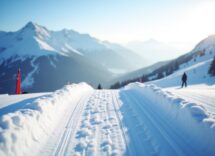 Atleti in azione durante una gara di snowboard cross
