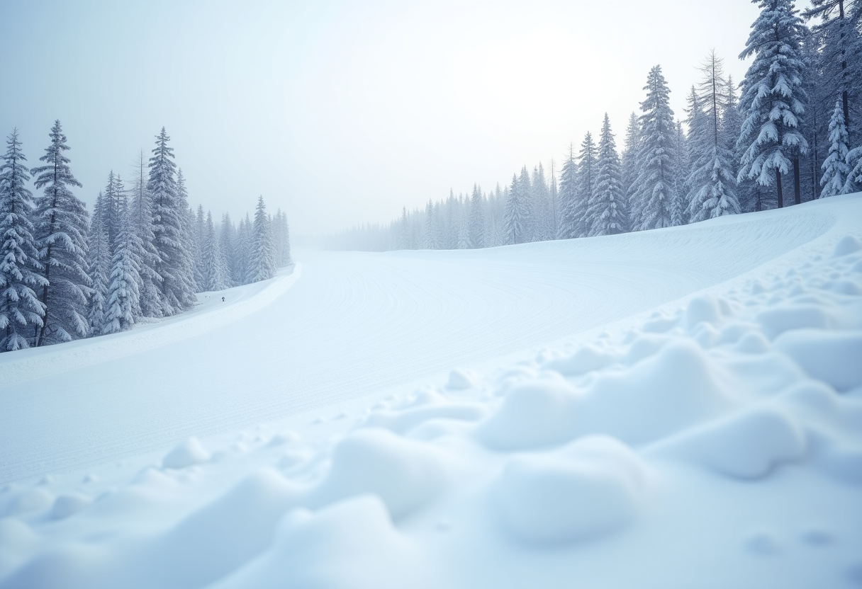 Atleti in azione durante una gara di snowboard cross