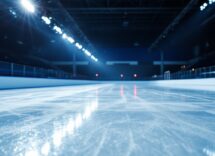 Atleti italiani festeggiano la vittoria nel pattinaggio di velocità