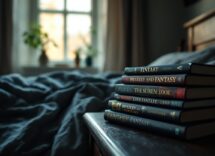 Immagine di libri sul comodino pronti per la lettura serale