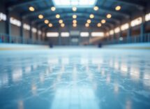 Pista di pattinaggio su ghiaccio a Verona con pattinatori