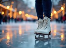 Persone che pattinano su ghiaccio a Ice Park Lucca