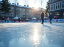 Pattinatori su ghiaccio a Montichiari in azione