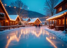 Pattinatori sul ghiaccio al Villaggio delle Meraviglie