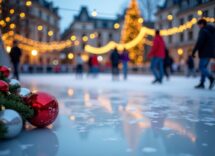 Pista di pattinaggio su ghiaccio a Giussano durante il Natale