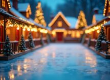 Pista di pattinaggio sul ghiaccio a Giussano durante il Natale