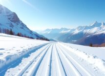 Atleta in azione durante una gara di biathlon