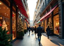 Vetrine di negozi di lusso a Milano durante le Olimpiadi