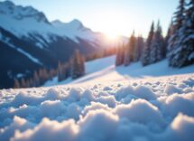 Atleta di sci alpino con airbag attivato in azione