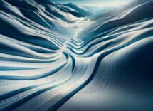 Atleta in azione durante una gara di snowboard cross