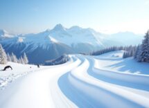 Atleta in azione durante una gara di snowboard cross