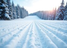 Atleta in azione durante una gara di snowboard cross