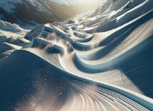 Atleti in azione durante una gara di snowboard cross