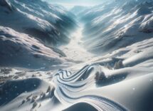 Atleta in azione durante una gara di snowboard cross