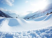 Atleti in azione durante una gara di snowboard cross