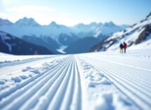 Panorama innevato della Valtellina per la stagione sciistica