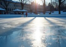 Surya Bonaly esegue un backflip durante una performance di pattinaggio