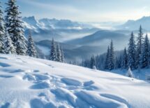 Escursionisti in montagna durante le vacanze di dicembre