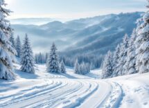 Atleta in azione nella combinata nordica in Italia