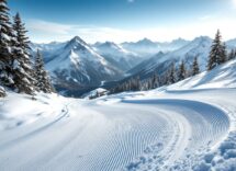 Atleta in azione durante una gara di snowboard cross