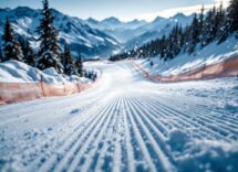Atleti in azione durante una gara di snowboard cross