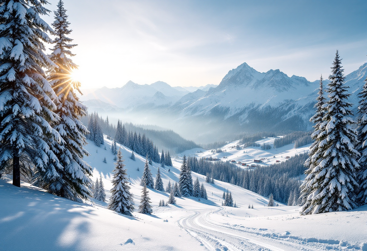 Partecipanti al Free Ski Day in Trentino sulla neve