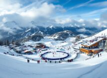 Atleti in azione durante le gare di freestyle a Milano-Cortina
