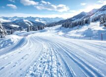 Atleti in azione durante una gara di snowboard cross