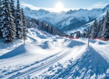 Atleti in azione durante una gara di snowboard cross