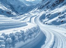 Atleti in azione durante una gara di snowboard cross