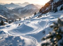 Atleti in azione durante le gare di snowboard cross