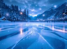 Pattinatori su ghiaccio con attrezzature tecnologiche avanzate